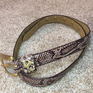 Diahann Carroll Pig Suded Snake Skin Belt